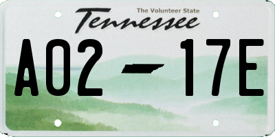 TN license plate A0217E