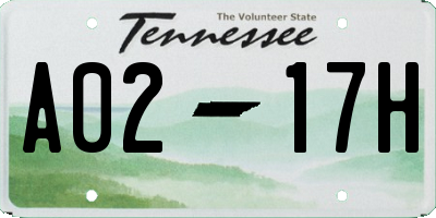 TN license plate A0217H