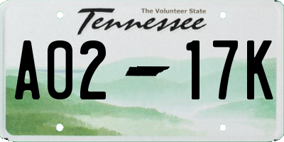 TN license plate A0217K