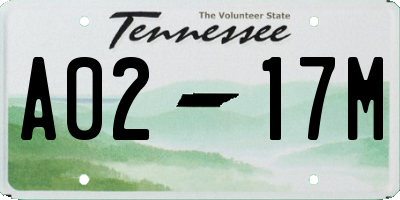 TN license plate A0217M