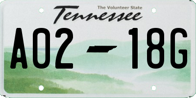 TN license plate A0218G