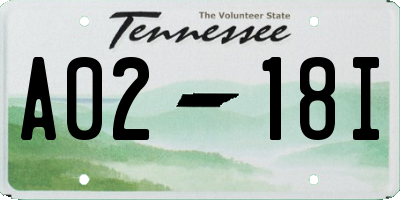 TN license plate A0218I