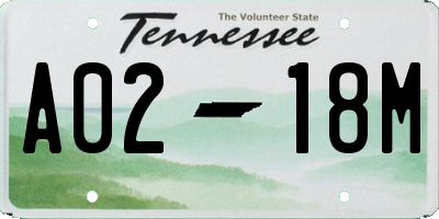 TN license plate A0218M