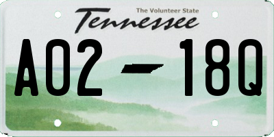 TN license plate A0218Q