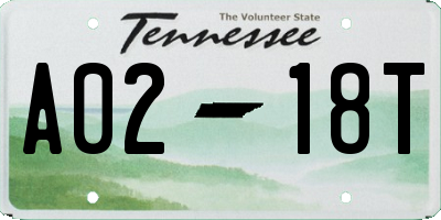 TN license plate A0218T