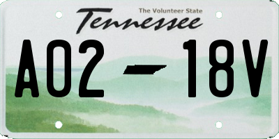 TN license plate A0218V