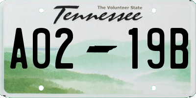 TN license plate A0219B