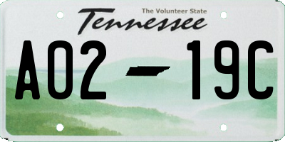 TN license plate A0219C