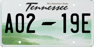 TN license plate A0219E