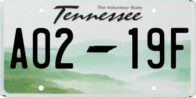 TN license plate A0219F