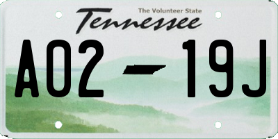 TN license plate A0219J