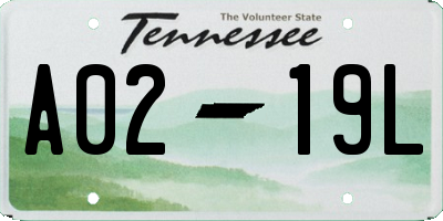 TN license plate A0219L