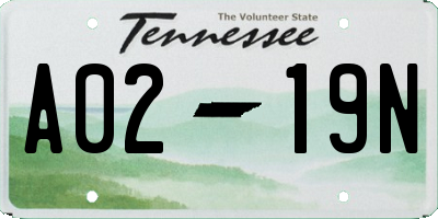 TN license plate A0219N