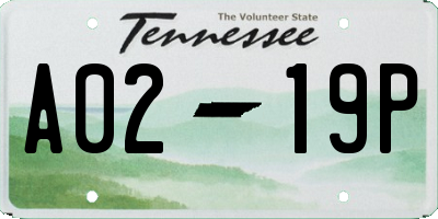TN license plate A0219P