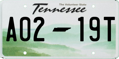 TN license plate A0219T
