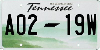 TN license plate A0219W