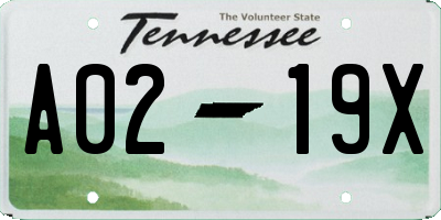 TN license plate A0219X