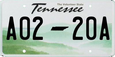 TN license plate A0220A