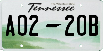 TN license plate A0220B