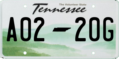 TN license plate A0220G