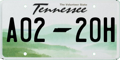 TN license plate A0220H