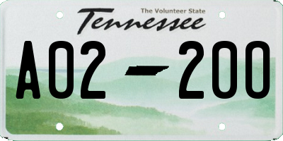 TN license plate A0220O