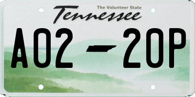 TN license plate A0220P