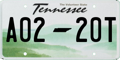 TN license plate A0220T