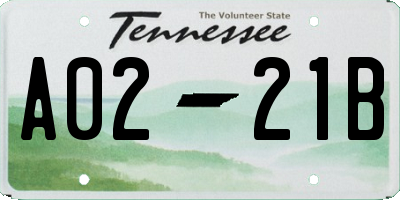 TN license plate A0221B