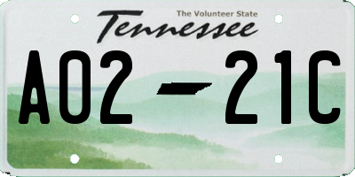 TN license plate A0221C