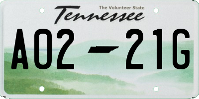 TN license plate A0221G