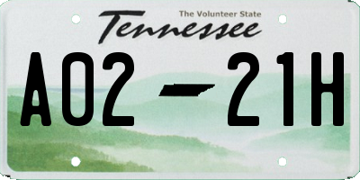 TN license plate A0221H