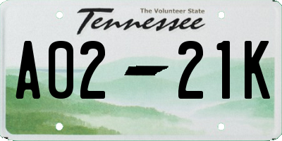 TN license plate A0221K