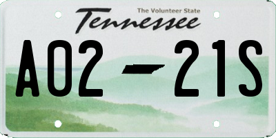 TN license plate A0221S