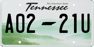 TN license plate A0221U