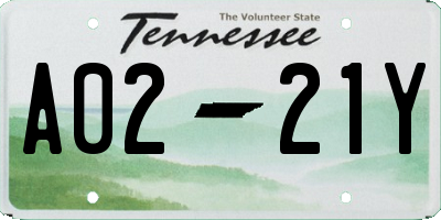 TN license plate A0221Y
