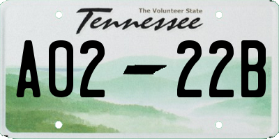 TN license plate A0222B