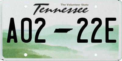 TN license plate A0222E