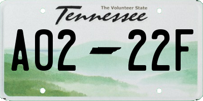 TN license plate A0222F