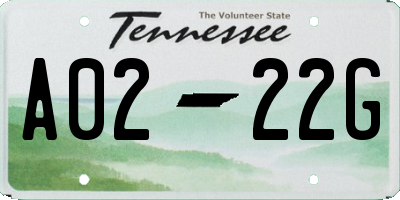 TN license plate A0222G