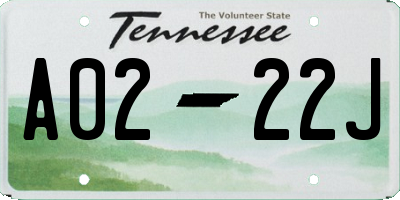 TN license plate A0222J