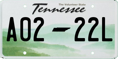 TN license plate A0222L