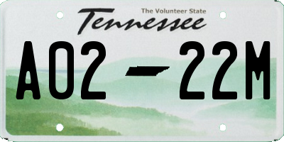 TN license plate A0222M