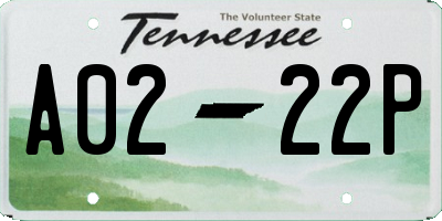 TN license plate A0222P