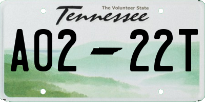 TN license plate A0222T