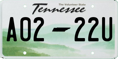 TN license plate A0222U