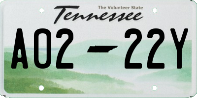 TN license plate A0222Y