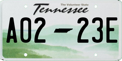 TN license plate A0223E