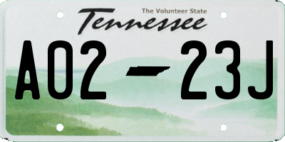 TN license plate A0223J