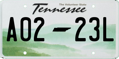 TN license plate A0223L